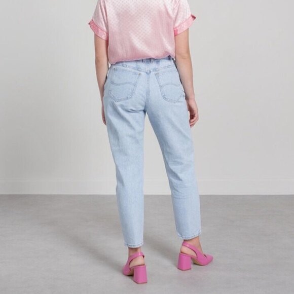 Vintage 80s Lee Jeans Mom Jeans Light Wash 10 Petite - Picture 2 of 14
